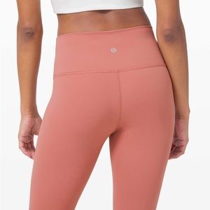 lululemon wunder under high rise tight - full on luxtreme 25” 8 briar rose pink